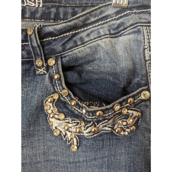 Platinum Plush skull rhinestone embroidery jeans - Picture 4 of 11